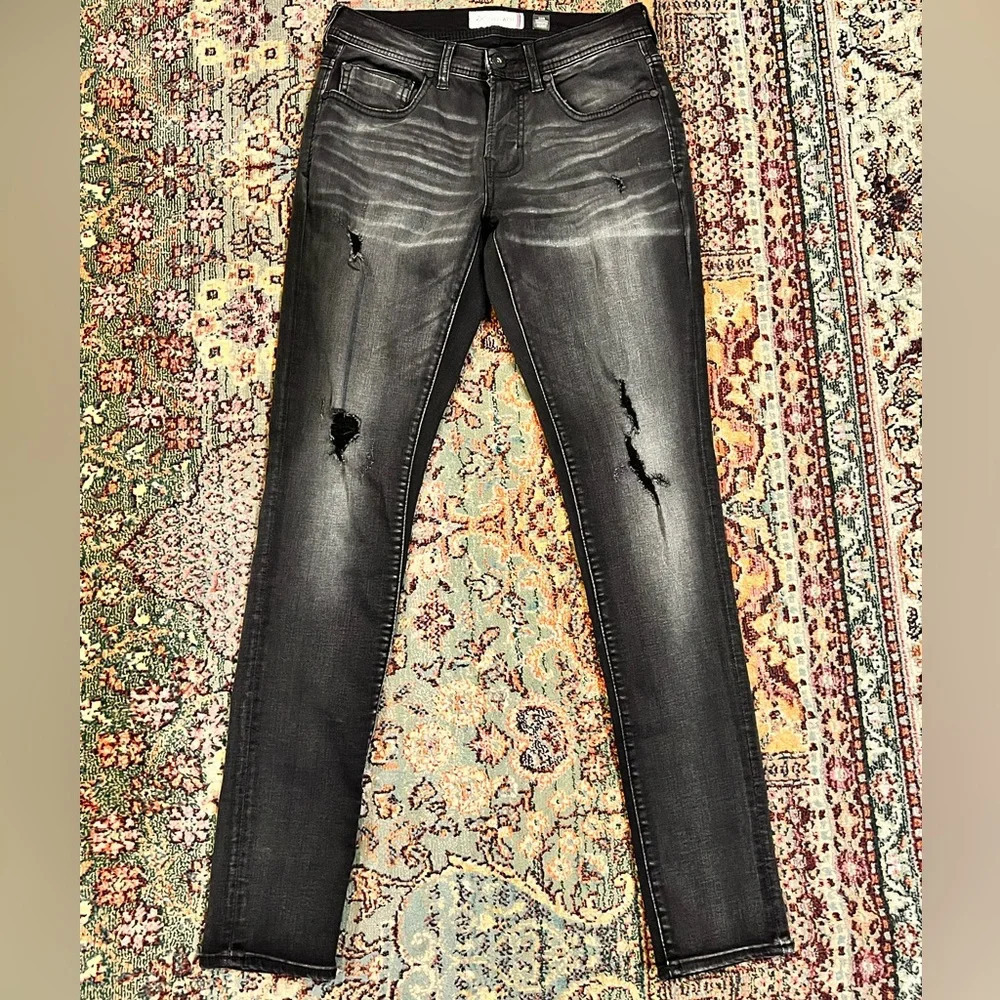 FINAL PRICE Men’s Departwest Black Skinny Jeans - Picture 2 of 8